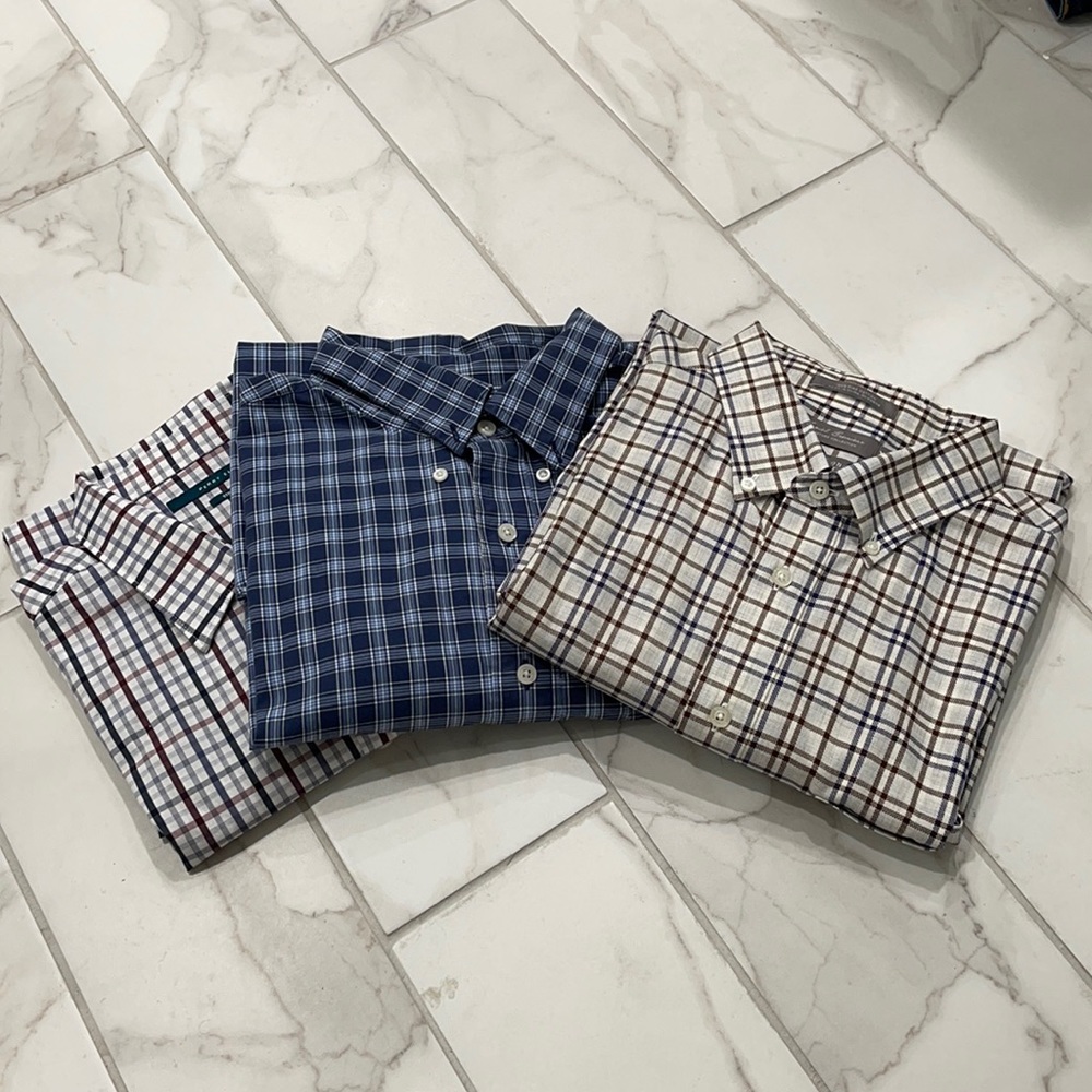 Men’s button up long sleeve dress shirts bundle XL